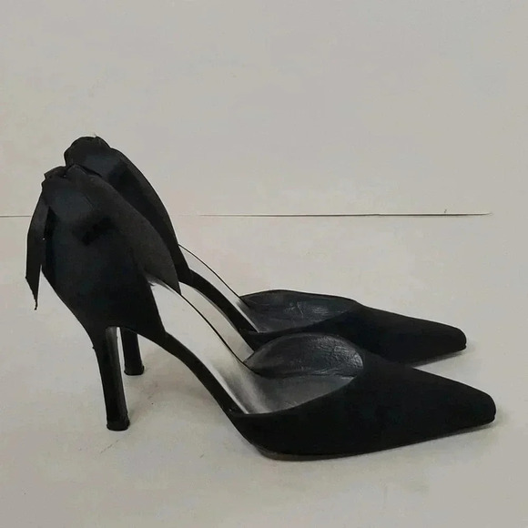 STUART WEITZMAN Satin Bow Accents D'Orsay Pumps Size 8 - Picture 4 of 7
